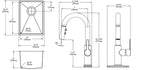 Elkay Tarja Crosstown® Calibre 18 Acero Inoxidable 13-1/2" x 18-1/2" x 9" de Un Tazón Bajo Cubierta Bar (Kit con Llave Rejilla de Fondo y Drenaje) — vista de producto