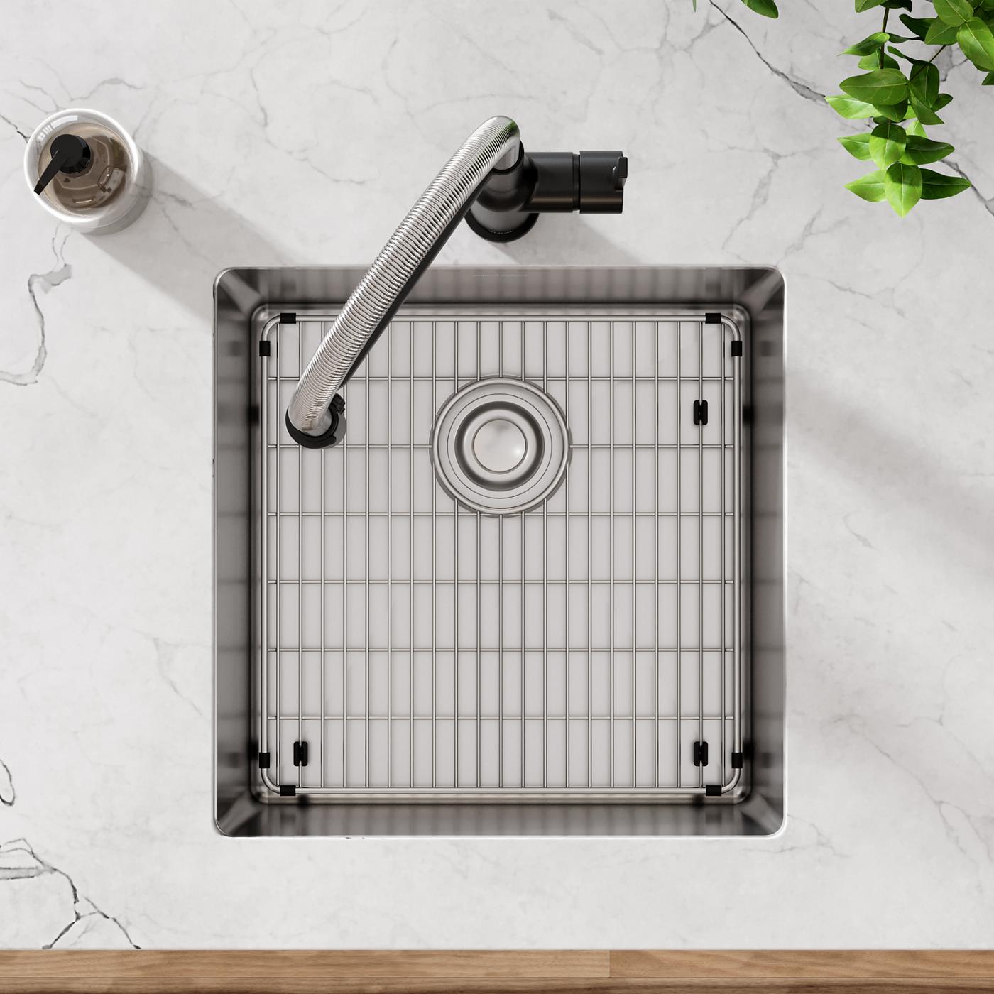 Elkay Tarja Crosstown® Calibre 18 Acero Inoxidable 18-1/2" x 18-1/2" x 9" de Un Tazón Bajo Cubierta (Kit) — ambiente de cocina