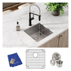 Elkay Tarja Crosstown® Calibre 18 Acero Inoxidable 18-1/2" x 18-1/2" x 9" de Un Tazón Bajo Cubierta (Kit) — ambiente de cocina