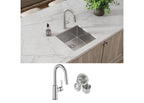 Elkay Tarja Crosstown® Calibre 18 Acero Inoxidable 18-1/2" x 18-1/2" x 9" de Un Tazón Bajo Cubierta (Kit con Llave y Drenaje) — ambiente de cocina