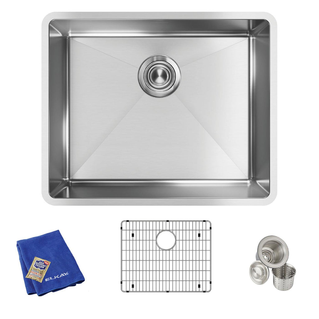 Elkay Tarja Crosstown® Calibre 18 Acero Inoxidable 22-1/2" x 18-1/2" x 9" de Un Tazón Bajo Cubierta (Kit) — vista de producto