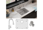 Elkay Tarja Crosstown® Calibre 18 Acero Inoxidable 22-1/2" x 18-1/2" x 9" de Un Tazón Bajo Cubierta (Kit con Llave Rejilla de Fondo y Drenaje) — ambiente de cocina