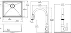 Elkay Tarja Crosstown® Calibre 18 Acero Inoxidable 22-1/2" x 18-1/2" x 9" de Un Tazón Bajo Cubierta (Kit con Llave Rejilla de Fondo y Drenaje) — vista de producto