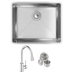 Elkay Tarja Crosstown® Calibre 18 Acero Inoxidable 22-1/2" x 18-1/2" x 9" de Un Tazón Bajo Cubierta (Kit con Llave y Drenaje) — ambiente de cocina
