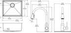 Elkay Tarja Crosstown® Calibre 18 Acero Inoxidable 22-1/2" x 18-1/2" x 9" de Un Tazón Bajo Cubierta (Kit con Llave y Drenaje) — vista de producto