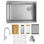 Elkay Tarja Crosstown® Calibre 18 Workstation Acero Inoxidable 25-1/2" x 18-1/2" x 9" de Un Tazón Bajo Cubierta (Kit con Llave) — ambiente de cocina