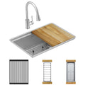 Elkay Tarja Crosstown® Calibre 18 Workstation Acero Inoxidable 25-1/2" x 18-1/2" x 9" de Un Tazón Bajo Cubierta (Kit con Llave) — vista de producto