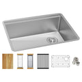 Elkay Tarja Crosstown® Calibre 18 Workstation Acero Inoxidable 25-1/2" x 18-1/2" x 9" de Un Tazón Bajo Cubierta (Kit) — vista de producto
