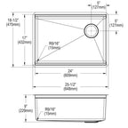 Elkay Tarja Crosstown® Calibre 18 Workstation Acero Inoxidable 25-1/2" x 18-1/2" x 9" de Un Tazón Bajo Cubierta (Kit) — vista de producto