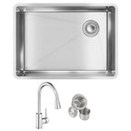 Elkay Tarja Crosstown® Calibre 18 Acero Inoxidable 25-1/2" x 18-1/2" x 9" de Un Tazón Bajo Cubierta (Kit con Llave y Drenaje) — ambiente de cocina