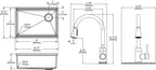 Elkay Tarja Crosstown® Calibre 18 Acero Inoxidable 25-1/2" x 18-1/2" x 9" de Un Tazón Bajo Cubierta (Kit con Llave y Drenaje) — vista de producto