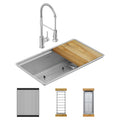 Elkay Tarja Crosstown® Calibre 18 Workstation Acero Inoxidable 31-1/2" x 18-1/2" x 9" de Un Tazón Bajo Cubierta (Kit con Llave) — vista de producto