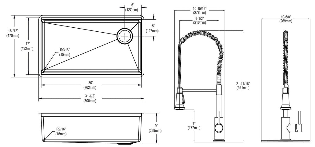 Elkay Tarja Crosstown® Calibre 18 Workstation Acero Inoxidable 31-1/2" x 18-1/2" x 9" de Un Tazón Bajo Cubierta (Kit con Llave) — vista de producto