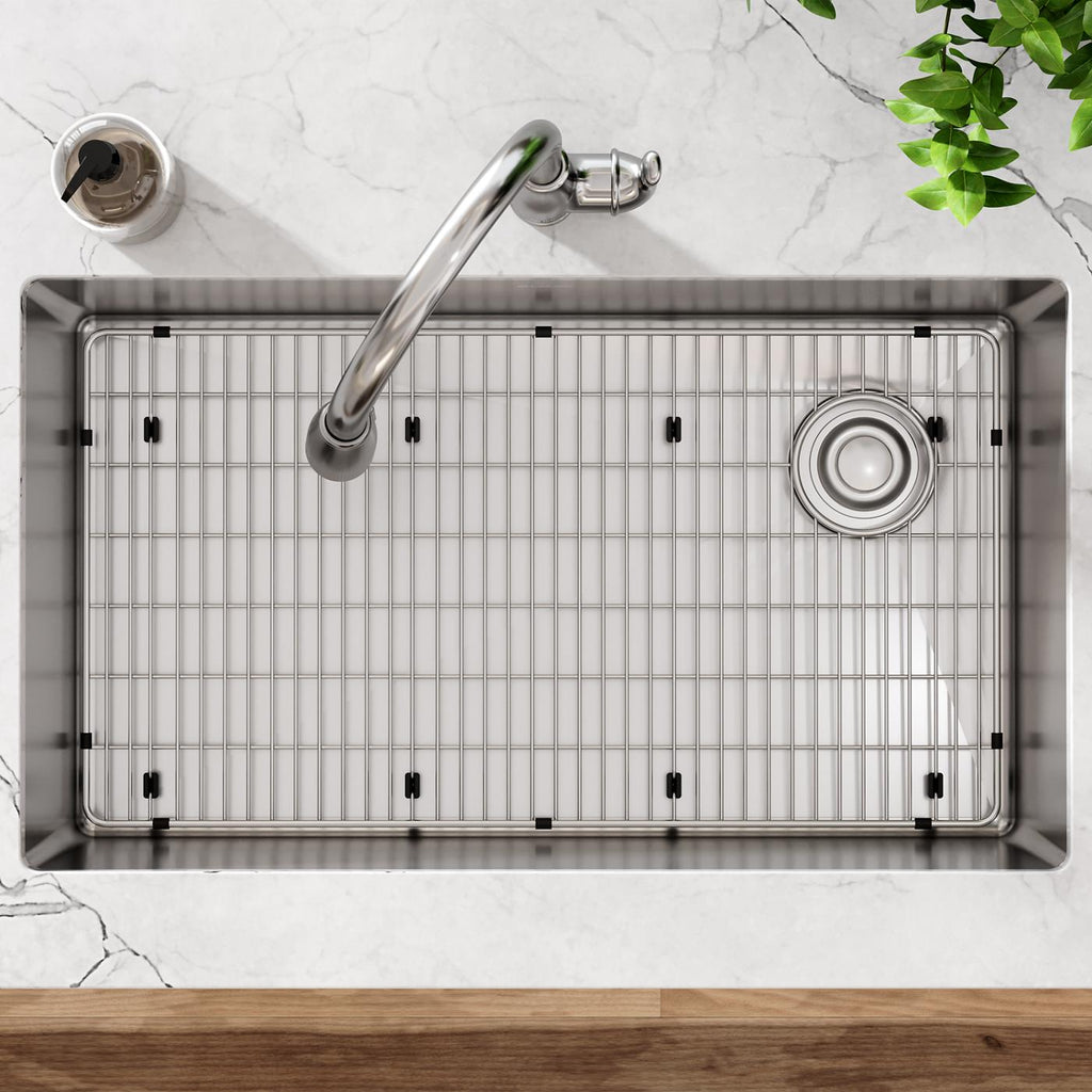 Elkay Tarja Crosstown® Calibre 18 Acero Inoxidable 31-1/2" x 18-1/2" x 9" de Un Tazón Bajo Cubierta (Kit) — ambiente de cocina