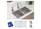 Elkay Tarja Crosstown® Calibre 18 Acero Inoxidable 31-1/2" x 18-1/2" x 9" de Dos Tazones Iguales Bajo Cubierta (Kit) — ambiente de cocina