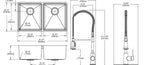 Elkay Tarja Crosstown® Calibre 18 Acero Inoxidable 31-1/2" x 18-1/2" x 9" de Dos Tazones Iguales Bajo Cubierta (Kit con Llave Rejilla de Fondo y Drenaje) — vista de producto