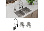 Elkay Tarja Crosstown® Calibre 18 Acero Inoxidable 31-1/2" x 18-1/2" x 9" de Dos Tazones Iguales Bajo Cubierta (Kit con Llave y Drenaje) — ambiente de cocina
