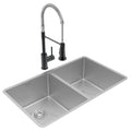 Elkay Tarja Crosstown® Calibre 18 Acero Inoxidable 31-1/2" x 18-1/2" x 9" de Dos Tazones Iguales Bajo Cubierta (Kit con Llave y Drenaje) — vista de producto