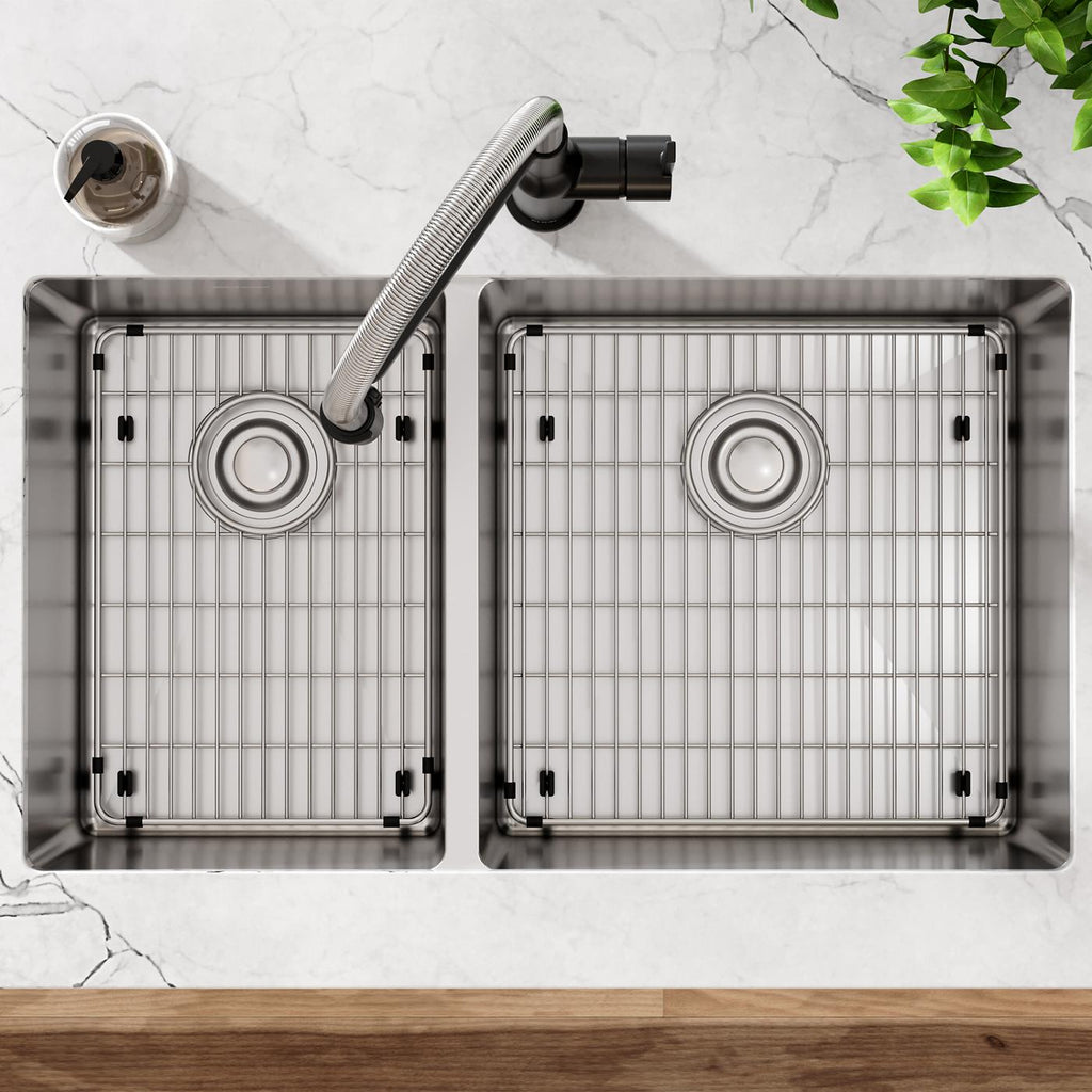 Elkay Tarja Crosstown® Calibre 18 Acero Inoxidable 31-1/2" x 18-1/2" x 9" 40/60 de Dos Tazones Bajo Cubierta (Kit) — ambiente de cocina