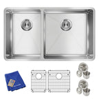Elkay Tarja Crosstown® Calibre 18 Acero Inoxidable 31-1/2" x 18-1/2" x 9" 40/60 de Dos Tazones Bajo Cubierta (Kit) — vista de producto