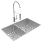 Elkay Tarja Crosstown® Calibre 18 Acero Inoxidable 31-1/2" x 18-1/2" x 9" 40/60 de Dos Tazones Bajo Cubierta (Kit con Llave y Drenaje) — vista de producto