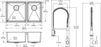 Elkay Tarja Crosstown® Calibre 18 Acero Inoxidable 31-1/2" x 18-1/2" x 9" 60/40 de Dos Tazones Bajo Cubierta (Kit con Llave Rejilla de Fondo y Drenaje) — vista de producto