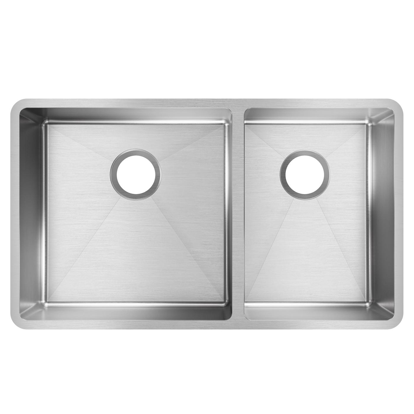 Elkay Tarja Crosstown® Calibre 18 Acero Inoxidable 31-1/2" x 18-1/2" x 9" 60/40 de Dos Tazones Bajo Cubierta — vista de producto