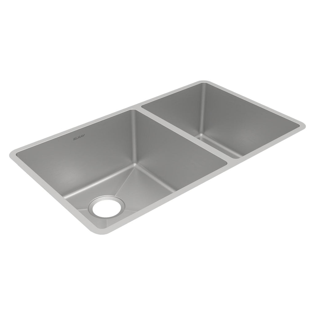 Elkay Tarja Crosstown® Calibre 18 Acero Inoxidable 31-1/2" x 18-1/2" x 9" 60/40 de Dos Tazones Bajo Cubierta — vista de producto