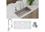 Elkay Tarja Crosstown® Calibre 18 Acero Inoxidable 36-1/2" x 18-1/2" x 9" de Un Tazón Bajo Cubierta (Kit con Llave Rejilla de Fondo y Drenaje) — ambiente de cocina