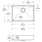 Elkay Tarja Crosstown® Calibre 18 Acero Inoxidable 25-1/2" x 18-1/2" x 5-1/2" de Un Tazón Bajo Cubierta — vista de producto