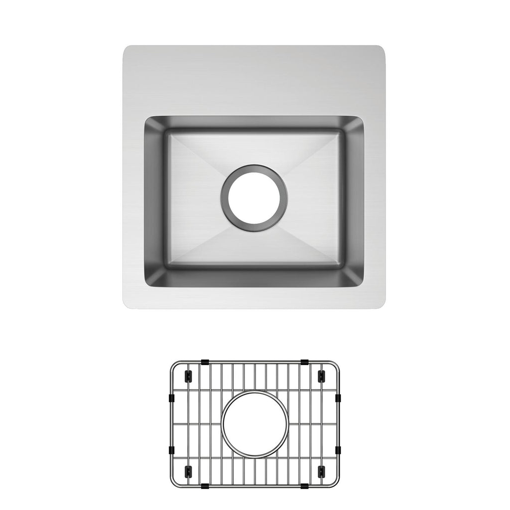 Elkay Tarja Crosstown® Calibre 18 Acero Inoxidable 15" x 15" x 9" de Un Tazón de Doble Montaje (Kit) — ambiente de cocina