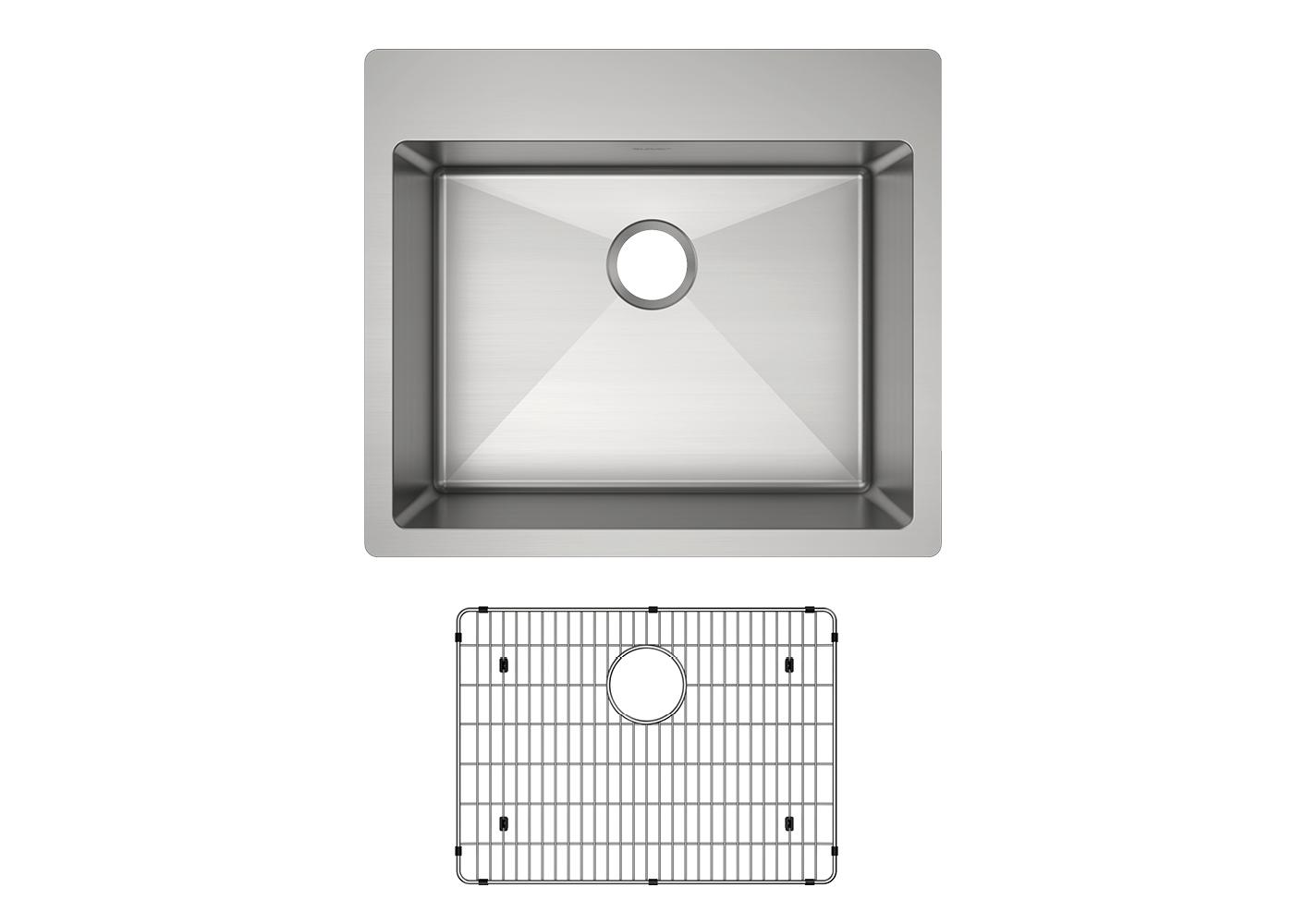 Elkay Tarja Crosstown® Calibre 18 Acero Inoxidable 25" x 22" x 9" de Un Tazón de Doble Montaje (Kit) — ambiente de cocina