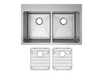 Elkay Tarja Crosstown® Calibre 18 Acero Inoxidable 33" x 22" x 9" de Dos Tazones Iguales de Doble Montaje (Kit) — ambiente de cocina
