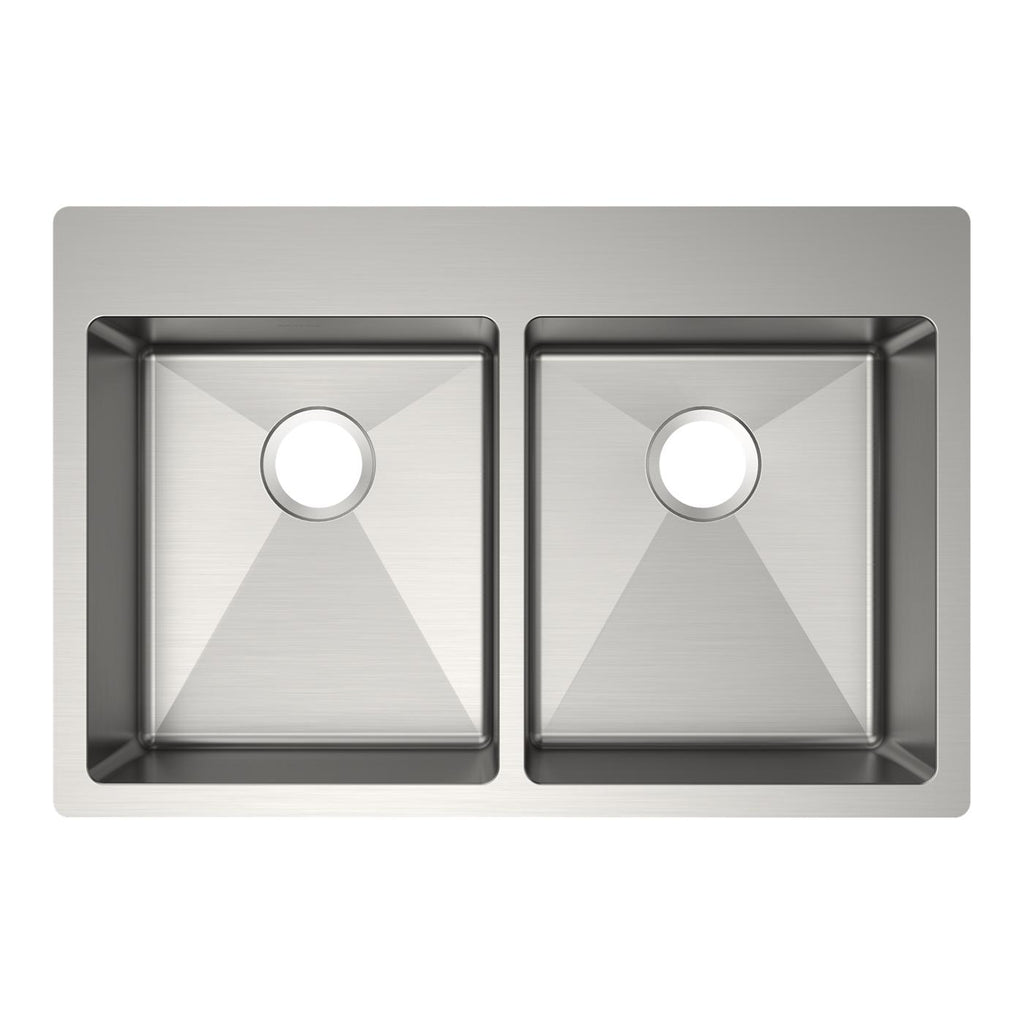 Elkay Tarja Crosstown® Calibre 18 Acero Inoxidable 33" x 22" x 6" de Dos Tazones Iguales ADA de Doble Montaje — vista de producto