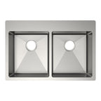 Elkay Tarja Crosstown® Calibre 18 Acero Inoxidable 33" x 22" x 6" de Dos Tazones Iguales ADA de Doble Montaje — vista de producto