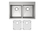 Elkay Tarja Crosstown® Calibre 18 Acero Inoxidable 33" x 22" x 6" de Dos Tazones Iguales de Doble Montaje ADA (Kit) — ambiente de cocina