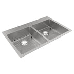 Elkay Tarja Crosstown® Calibre 18 Acero Inoxidable 33" x 22" x 6" de Dos Tazones Iguales de Doble Montaje ADA (Kit) — vista de producto
