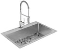 Elkay Tarja Crosstown® Calibre 18 Acero Inoxidable 33" x 22" x 9" 1 Orificio de Un Tazón de Doble Montaje (Kit) with Faucet — vista de producto