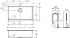 Elkay Tarja Crosstown® Calibre 18 Acero Inoxidable 33" x 22" x 9" 1 Orificio de Un Tazón de Doble Montaje (Kit) with Faucet — vista de producto