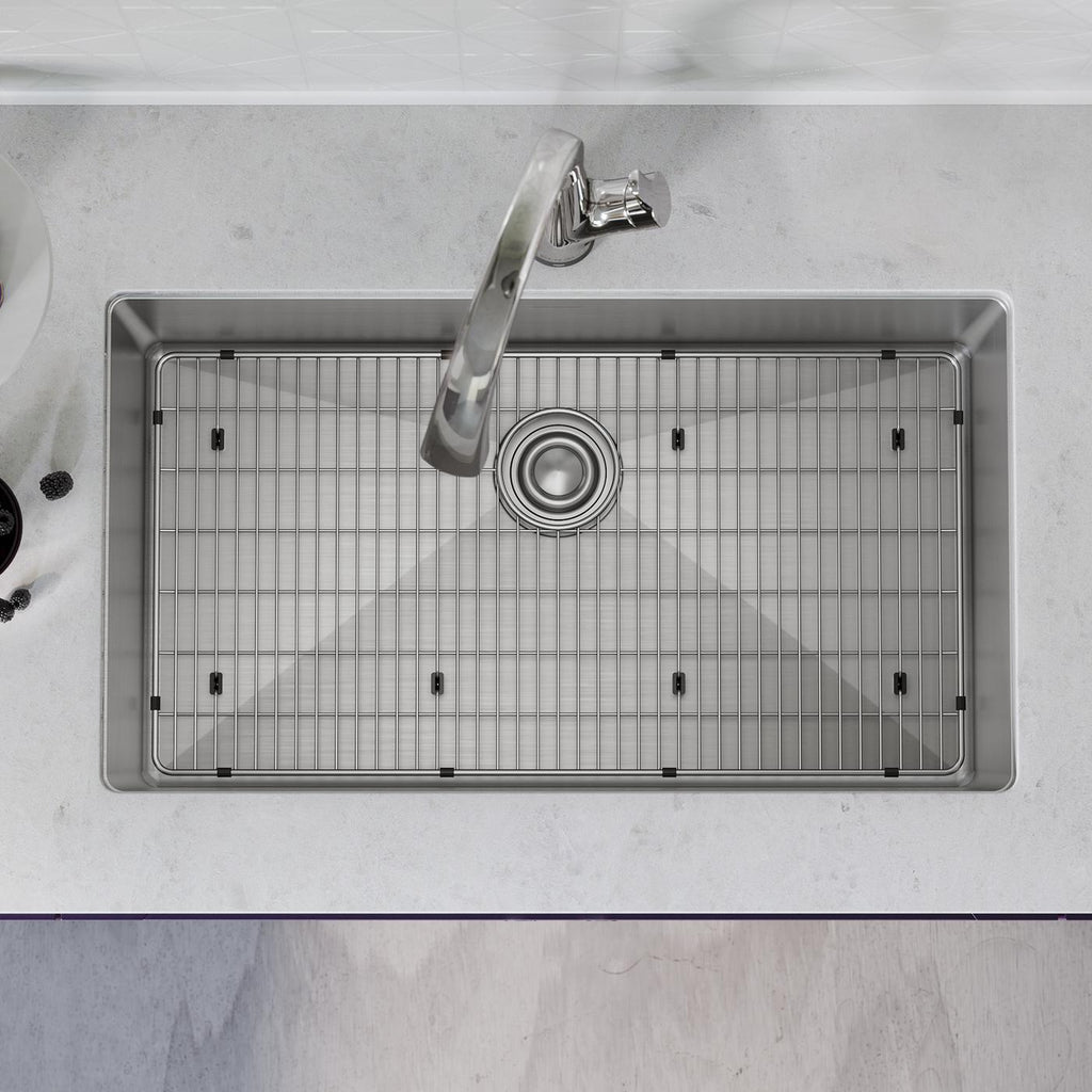 Elkay Tarja Crosstown® Calibre 18 Acero Inoxidable 33" x 22" x 9" de Un Tazón de Doble Montaje (Kit con Llave Filtrada) — ambiente de cocina