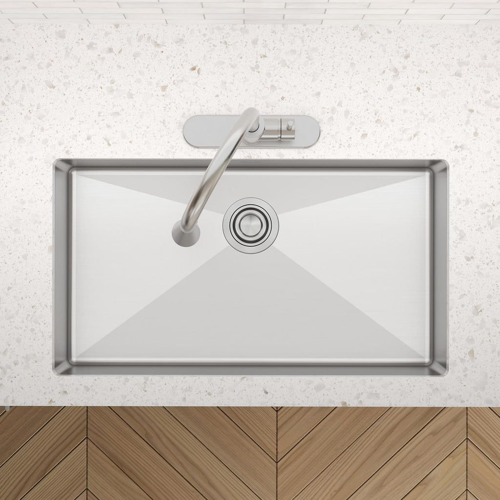 Elkay Tarja Crosstown® Calibre 18 Acero Inoxidable 33" x 22" x 6" de Un Tazón ADA de Doble Montaje — ambiente de cocina
