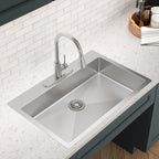 Elkay Tarja Crosstown® Calibre 18 Acero Inoxidable 33" x 22" x 6" de Un Tazón ADA de Doble Montaje — ambiente de cocina