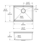 Elkay Tarja Crosstown® Calibre 16 Workstation Acero Inoxidable 22-1/2" x 18-1/2" x 8-3/4" de Un Tazón Bajo Cubierta (Kit) — vista de producto