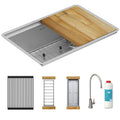 Elkay Tarja Crosstown® Calibre 16 Workstation Acero Inoxidable 25-1/2" x 18-1/2" x 9" de Un Tazón Bajo Cubierta (Kit con Llave Filtrada para Bebidas) — vista de producto