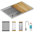 Elkay Tarja Crosstown® Calibre 16 Workstation Acero Inoxidable 25-1/2" x 18-1/2" x 9" de Un Tazón Bajo Cubierta (Kit con Llave Filtrada para Bebidas) — vista de producto