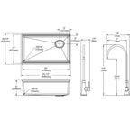 Elkay Tarja Crosstown® Calibre 16 Workstation Acero Inoxidable 25-1/2" x 18-1/2" x 9" de Un Tazón Bajo Cubierta (Kit con Llave Filtrada para Bebidas) — vista de producto