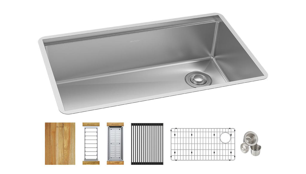 Elkay Tarja Crosstown® Calibre 16 Workstation Acero Inoxidable 31-1/2" x 18-1/2" x 9" de Un Tazón Bajo Cubierta (Kit) — vista de producto