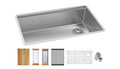 Elkay Tarja Crosstown® Calibre 16 Workstation Acero Inoxidable 31-1/2" x 18-1/2" x 9" de Un Tazón Bajo Cubierta (Kit) — vista de producto