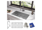 Elkay Tarja Crosstown® Calibre 16 Acero Inoxidable 32-1/2" x 18" x 10" de Un Tazón Bajo Cubierta (Kit) with Faucet — ambiente de cocina