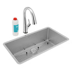Elkay Tarja Crosstown® Calibre 16 Acero Inoxidable 32-1/2" x 18" x 10" de Un Tazón Bajo Cubierta (Kit con Llave Filtrada) — vista de producto
